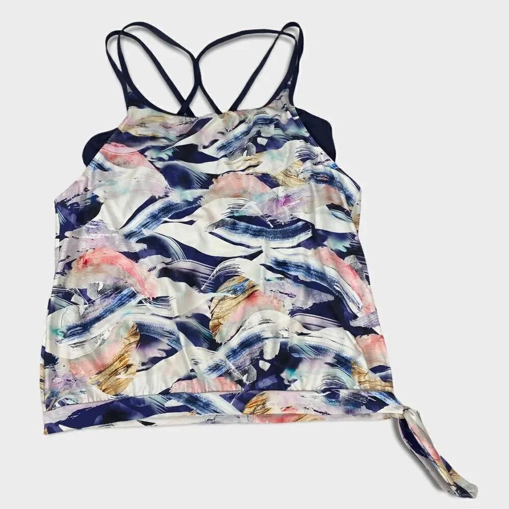 Athleta Vivid Side Tie Tankini Top size Small